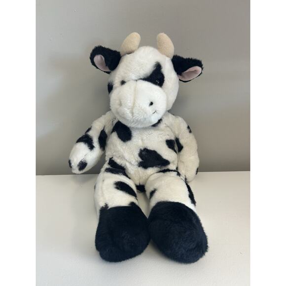 Build a Bear Black White Holstein Cow Plush Makes Sounds Moos 20 Inch Long - Picture 1 of 8